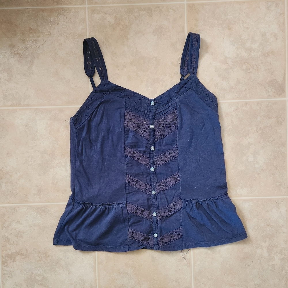 Aeropostale Blue Lace Babydoll Top
